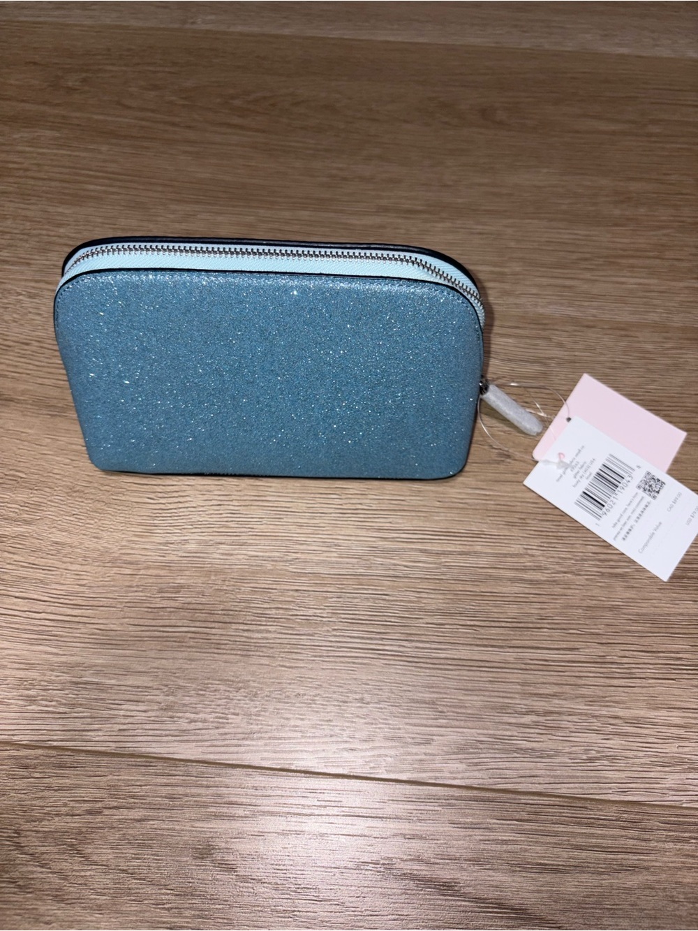 Kate Spade Glitter Fabric Small Cosmetic Bag New With Tag - Picture 5 of 9